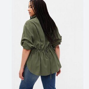 NWT GAP Cinch-Back Big Shirt Deep Green Large